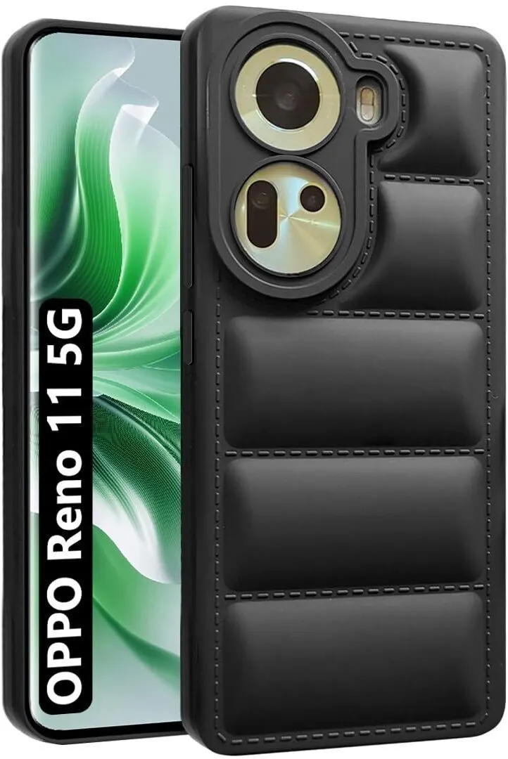 Micvir Back Cover for Oppo Reno 11 5G (Black, Camera Bump Protector, Plastic, Silicon, Pack of: 1)