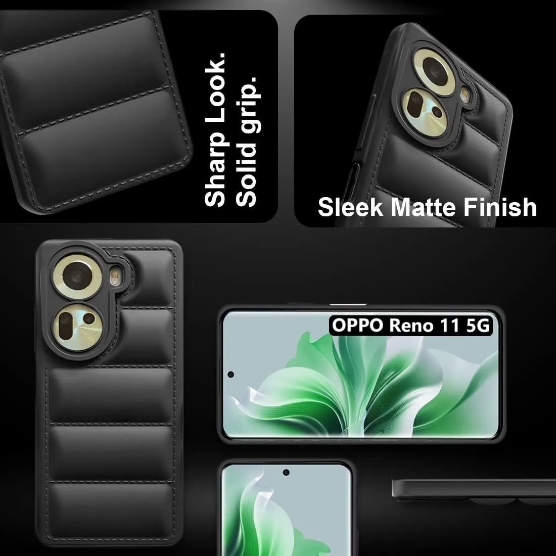 Micvir Back Cover for Oppo Reno 11 5G (Black, Camera Bump Protector, Plastic, Silicon, Pack of: 1) — image 5 of 5
