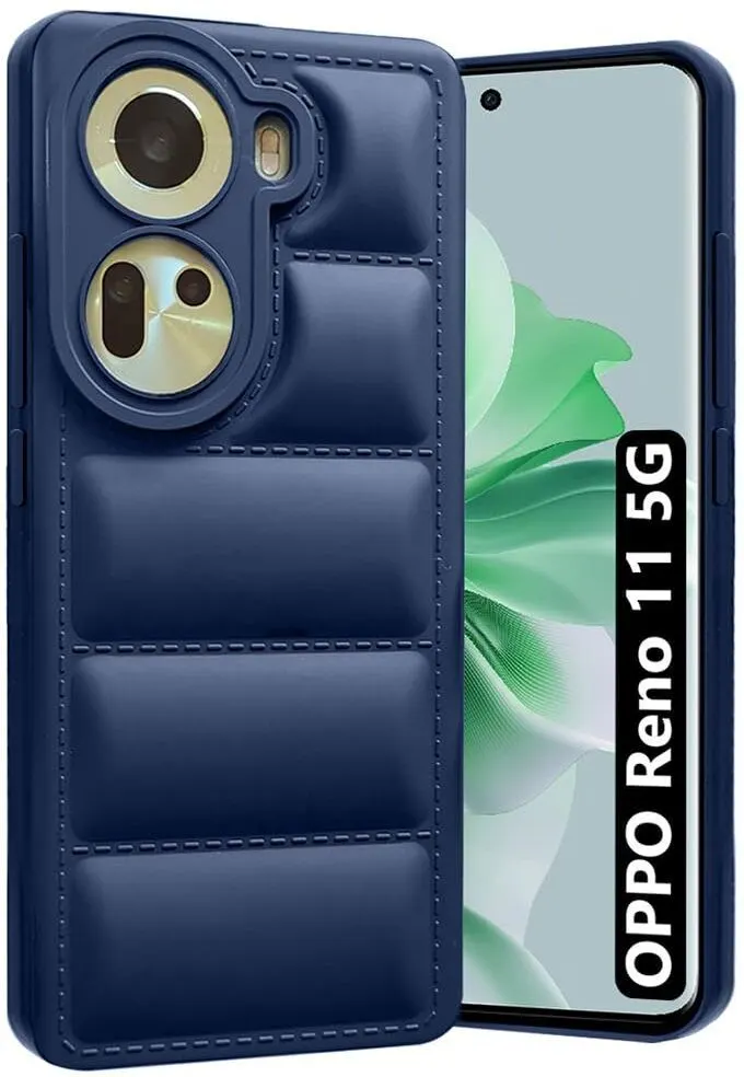 Micvir Back Cover for Oppo Reno 11 5G (Blue, Camera Bump Protector, Plastic, Silicon, Pack of: 1)