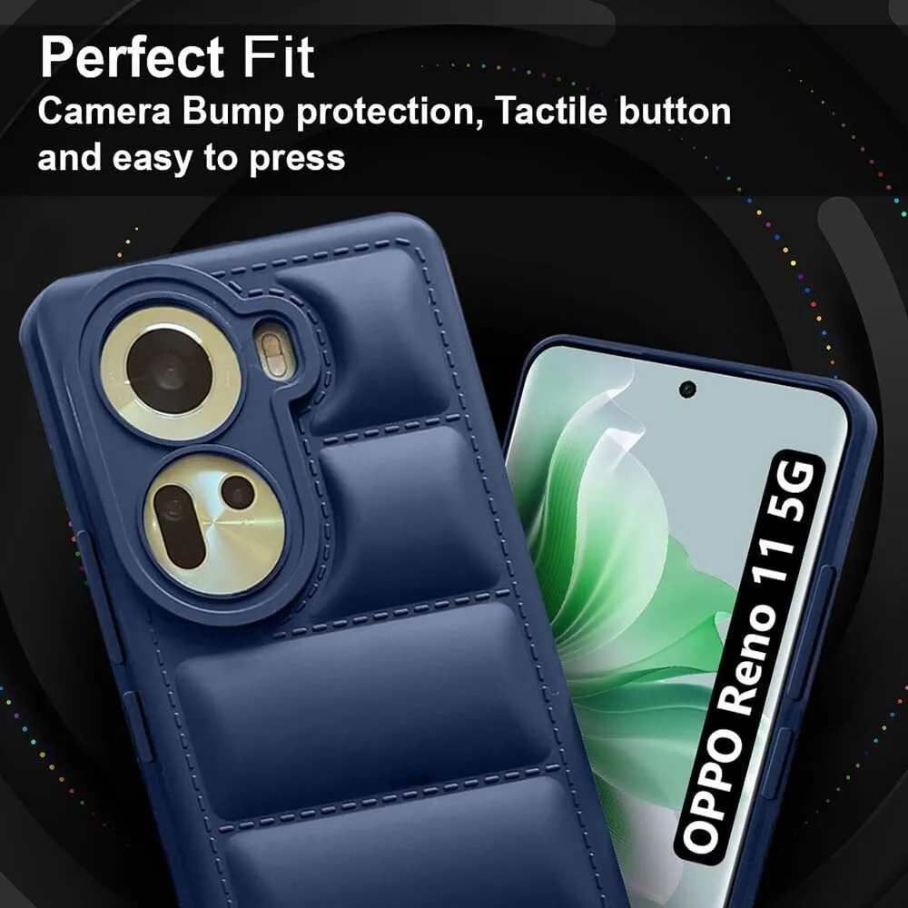Micvir Back Cover for Oppo Reno 11 5G (Blue, Camera Bump Protector, Plastic, Silicon, Pack of: 1) — image 2 of 5