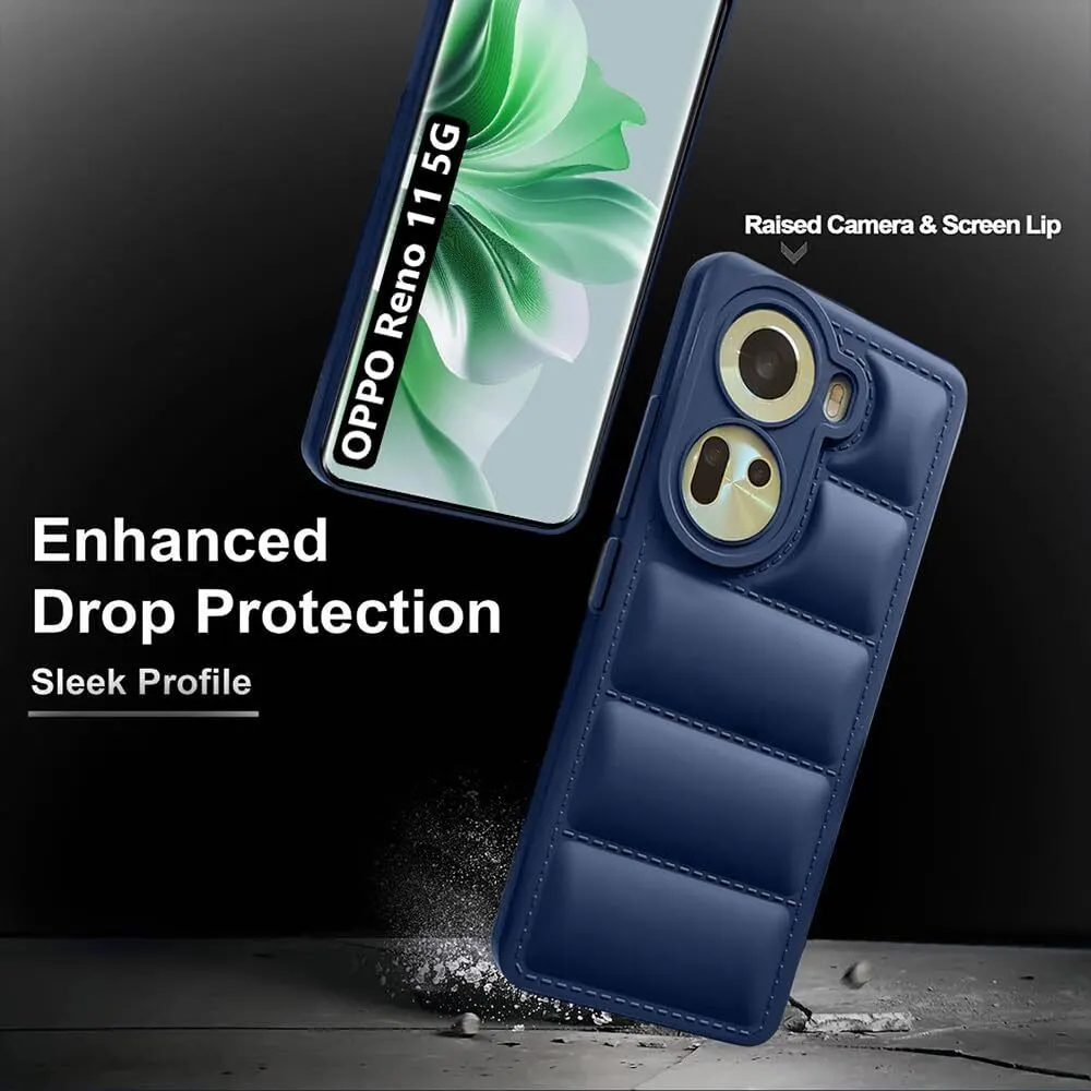 Micvir Back Cover for Oppo Reno 11 5G (Blue, Camera Bump Protector, Plastic, Silicon, Pack of: 1) — image 4 of 5