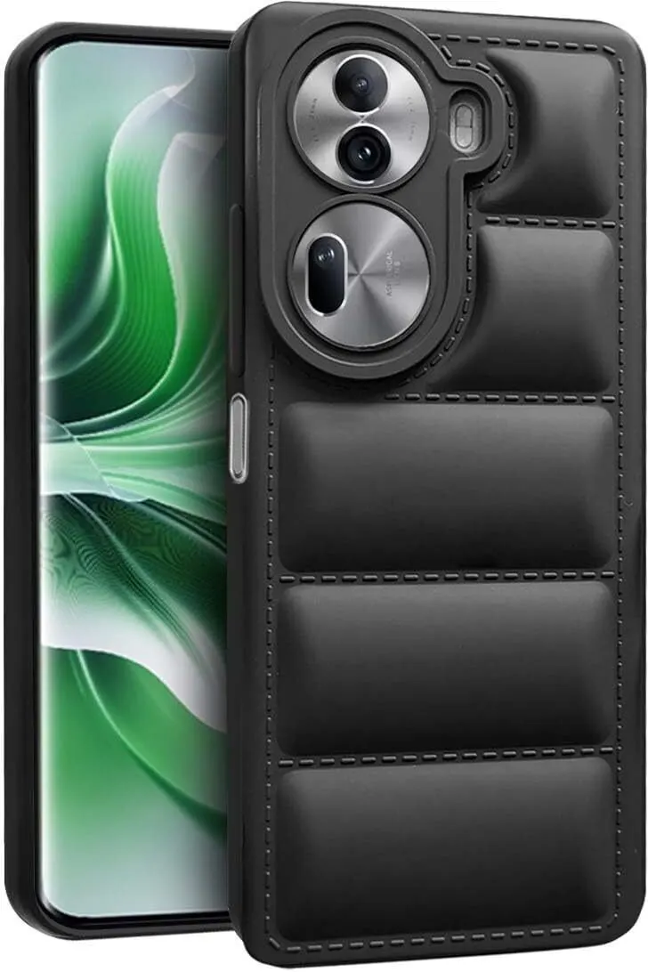 Micvir Back Cover for Oppo Reno 11 Pro 5G (Black, Camera Bump Protector, Plastic, Silicon, Pack of: 1)