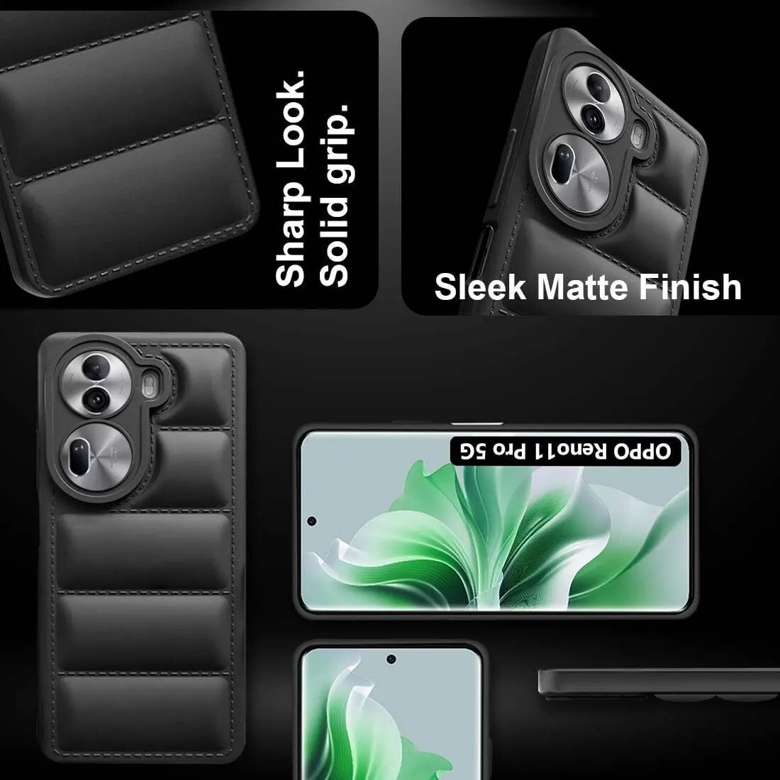 Micvir Back Cover for Oppo Reno 11 Pro 5G (Black, Camera Bump Protector, Plastic, Silicon, Pack of: 1) — image 4 of 5