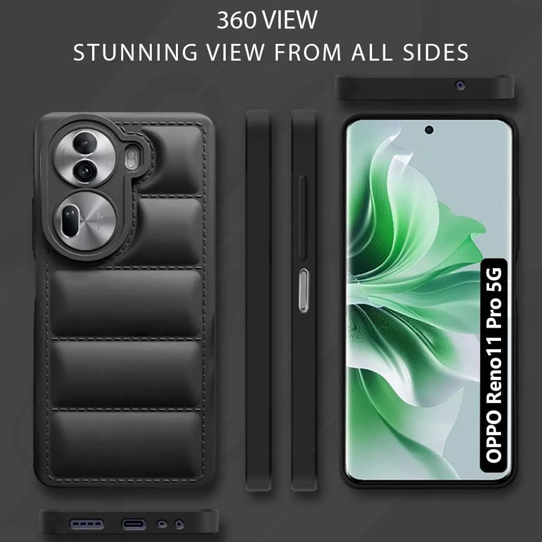Micvir Back Cover for Oppo Reno 11 Pro 5G (Black, Camera Bump Protector, Plastic, Silicon, Pack of: 1) — image 5 of 5