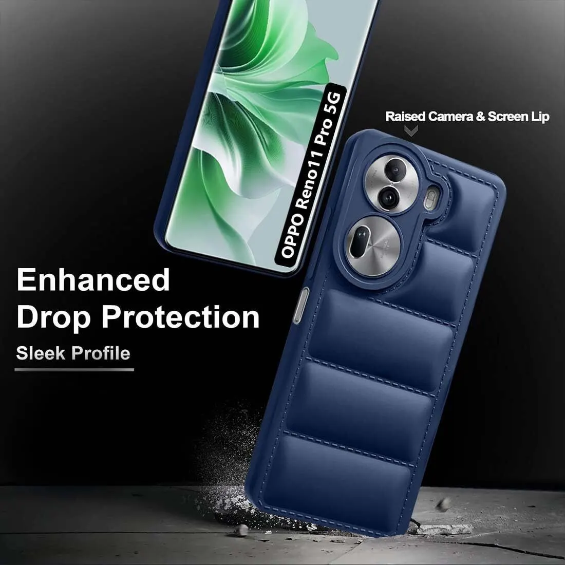 Micvir Back Cover for Oppo Reno 11 Pro 5G (Blue, Camera Bump Protector, Pack of: 1) — image 2 of 5