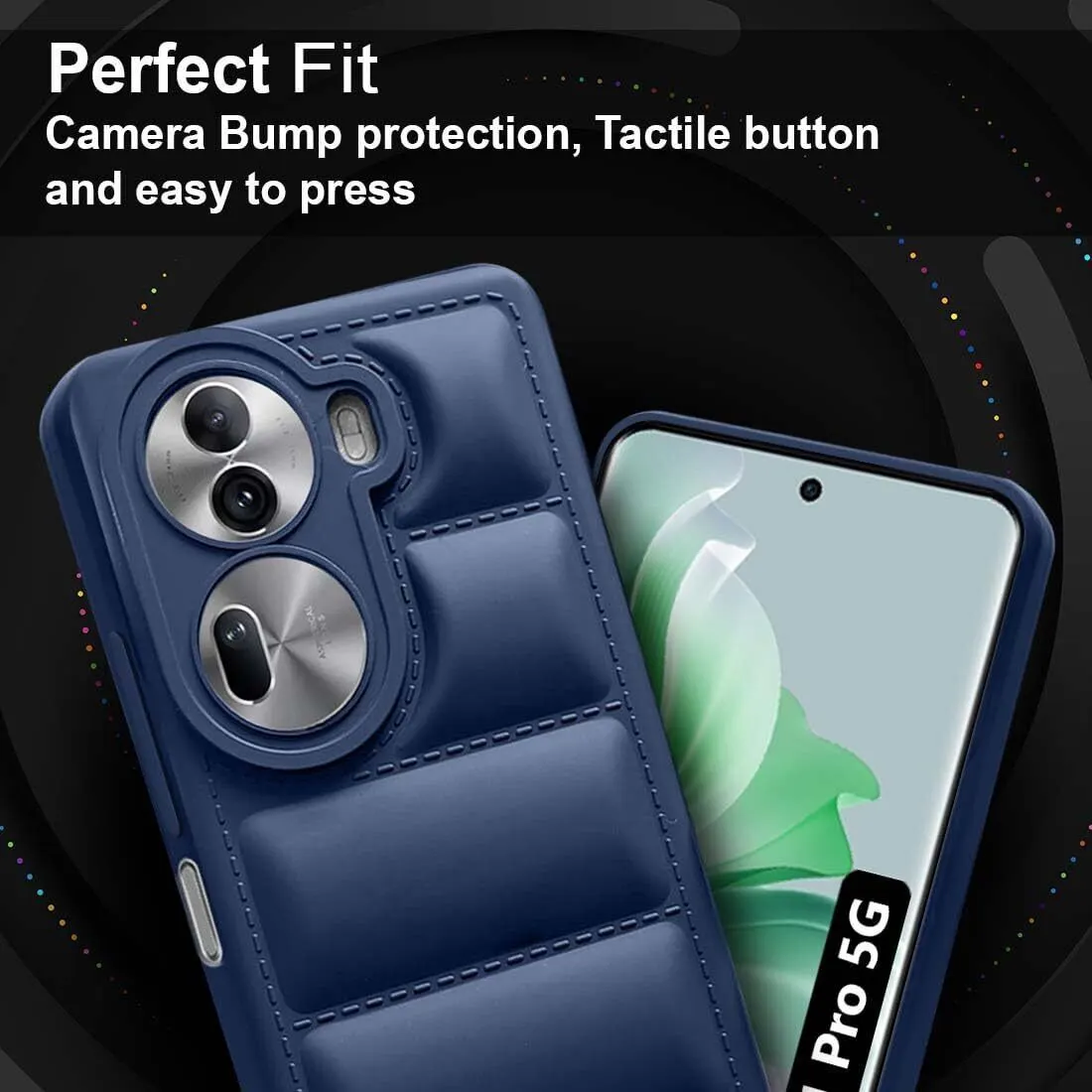 Micvir Back Cover for Oppo Reno 11 Pro 5G (Blue, Camera Bump Protector, Pack of: 1) — image 3 of 5