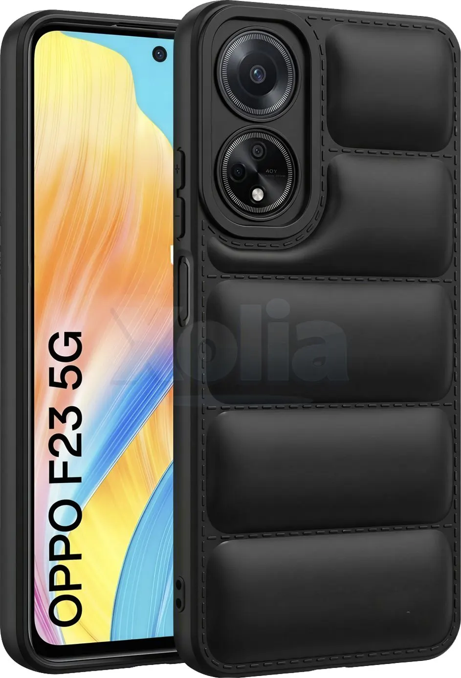 Xolia Back Cover for Oppo F23 5G (Black, Camera Bump Protector, Plastic, Silicon, Pack of: 1)