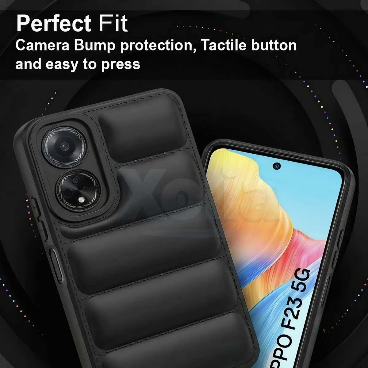 Xolia Back Cover for Oppo F23 5G (Black, Camera Bump Protector, Plastic, Silicon, Pack of: 1) — image 3 of 3