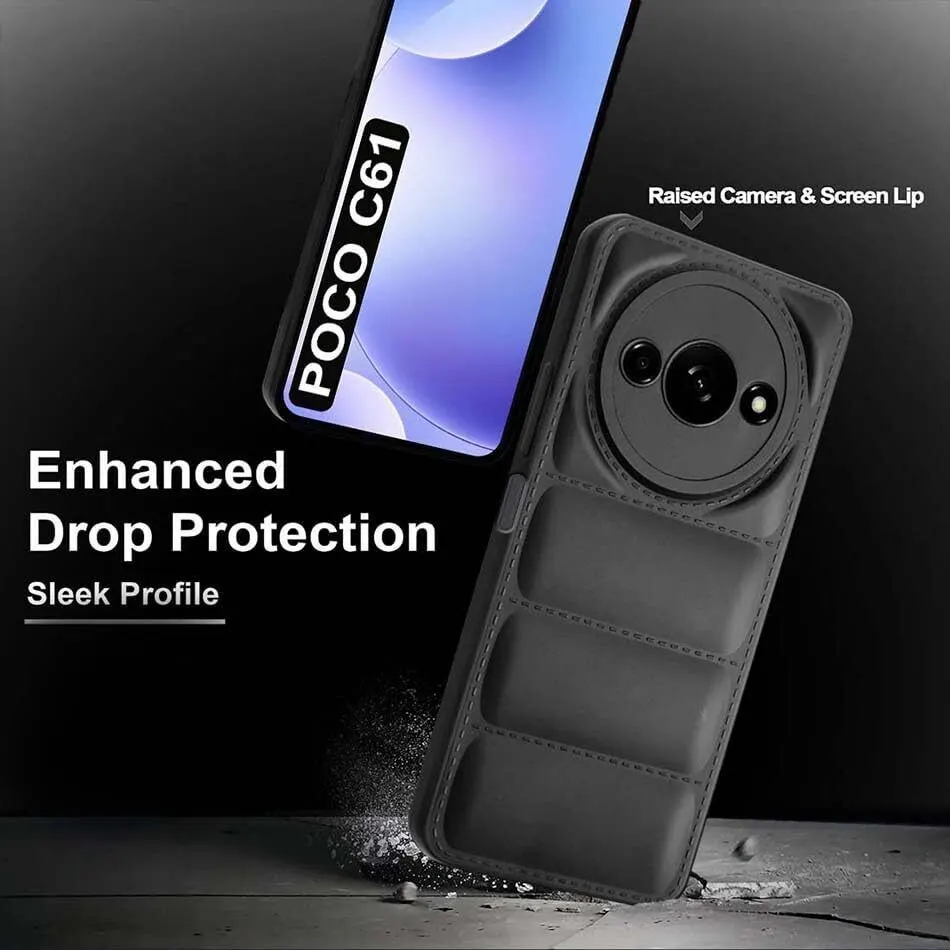 Micvir Back Cover for POCO C61 (Black, Camera Bump Protector, Pack of: 1) — image 2 of 5
