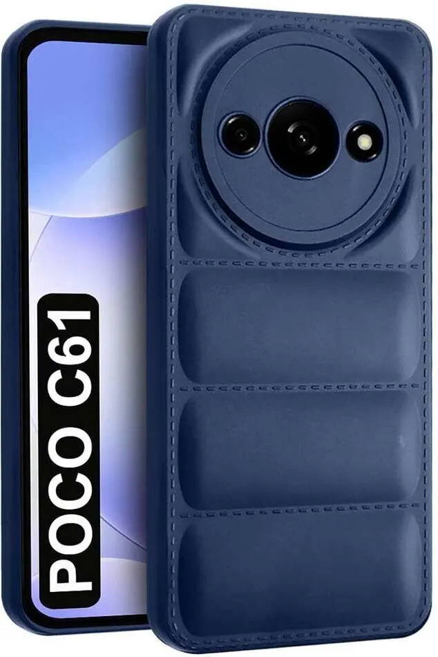 Micvir Back Cover for POCO C61 (Blue, Camera Bump Protector, Pack of: 1)