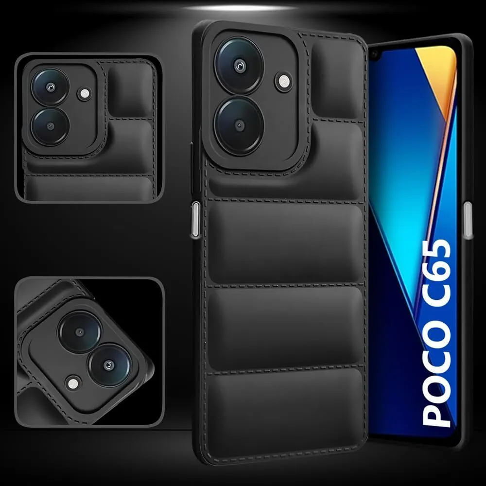 Micvir Back Cover for Poco C65 5G (Black, Camera Bump Protector, Plastic, Silicon, Pack of: 1) — image 4 of 5