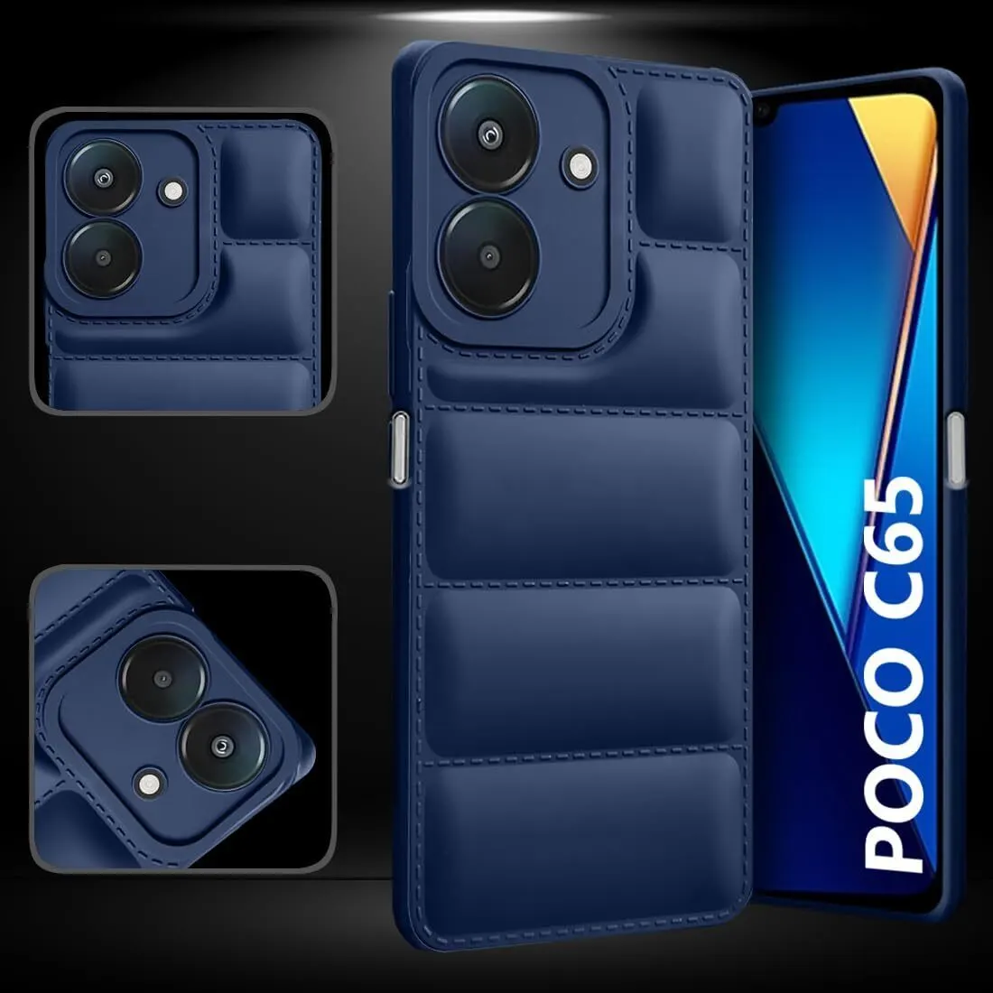 Micvir Back Cover for Poco C65 5G (Blue, Camera Bump Protector, Plastic, Silicon, Pack of: 1) — image 4 of 5