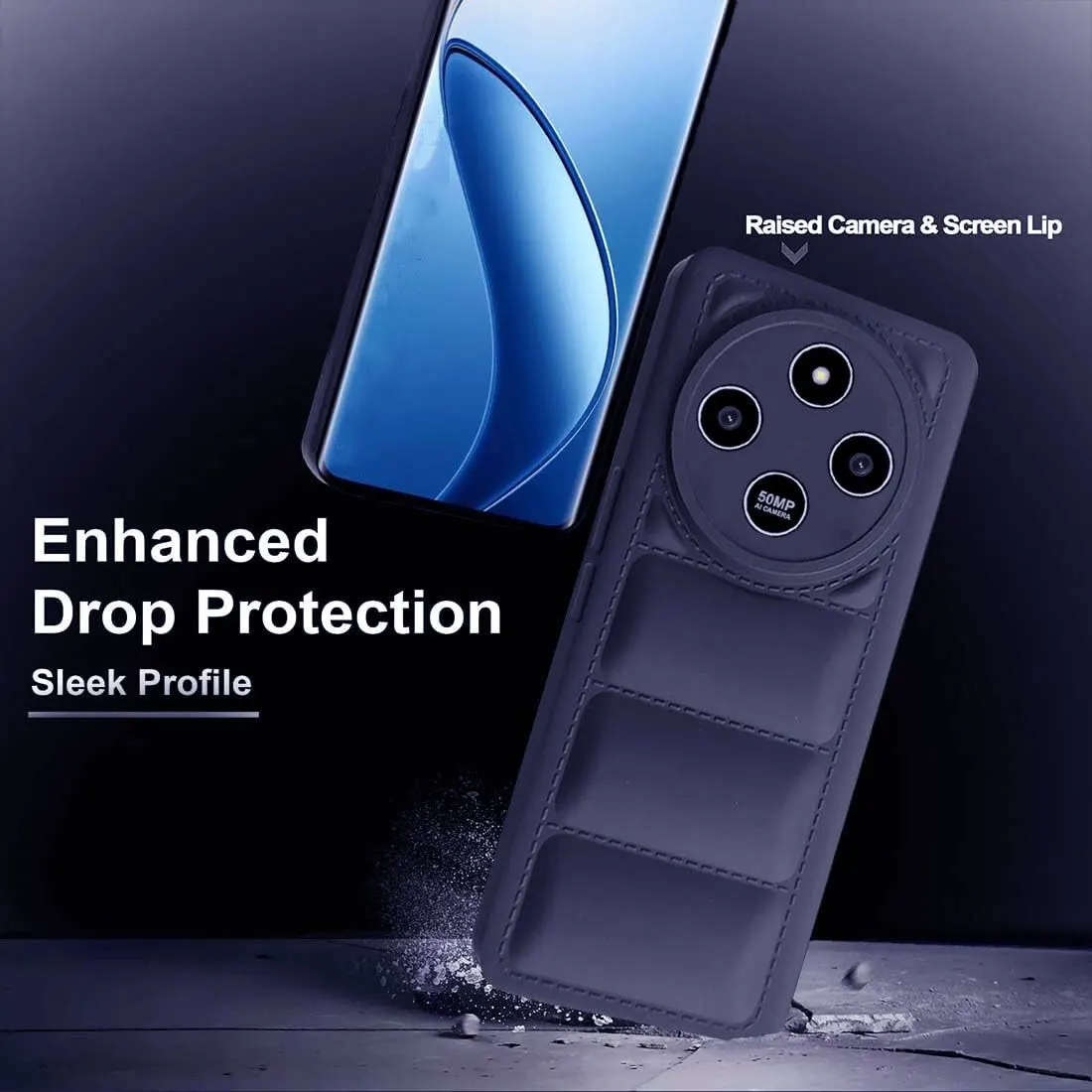 Micvir Back Cover for POCO C75 5G (Blue, Camera Bump Protector, Plastic, Silicon, Pack of: 1) — image 3 of 5