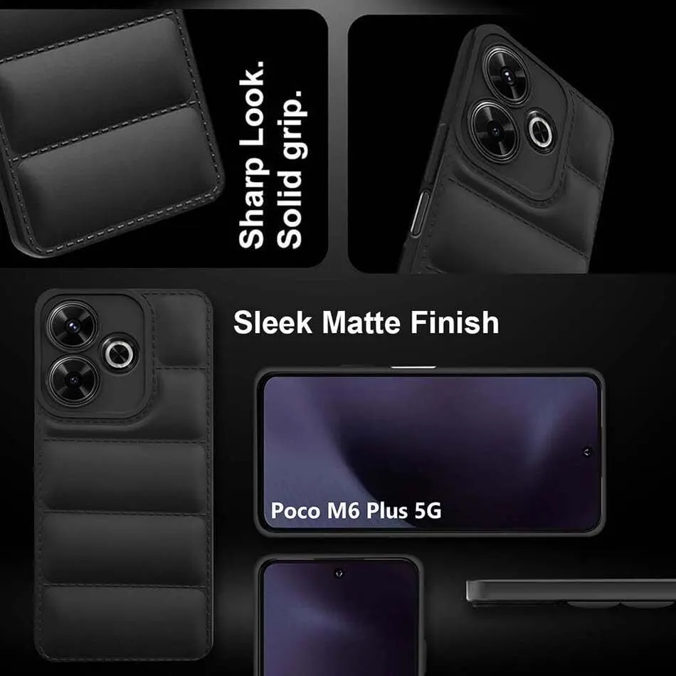 Micvir Back Cover for POCO M6 Plus 5G (Black, Camera Bump Protector, Pack of: 1) — image 4 of 5