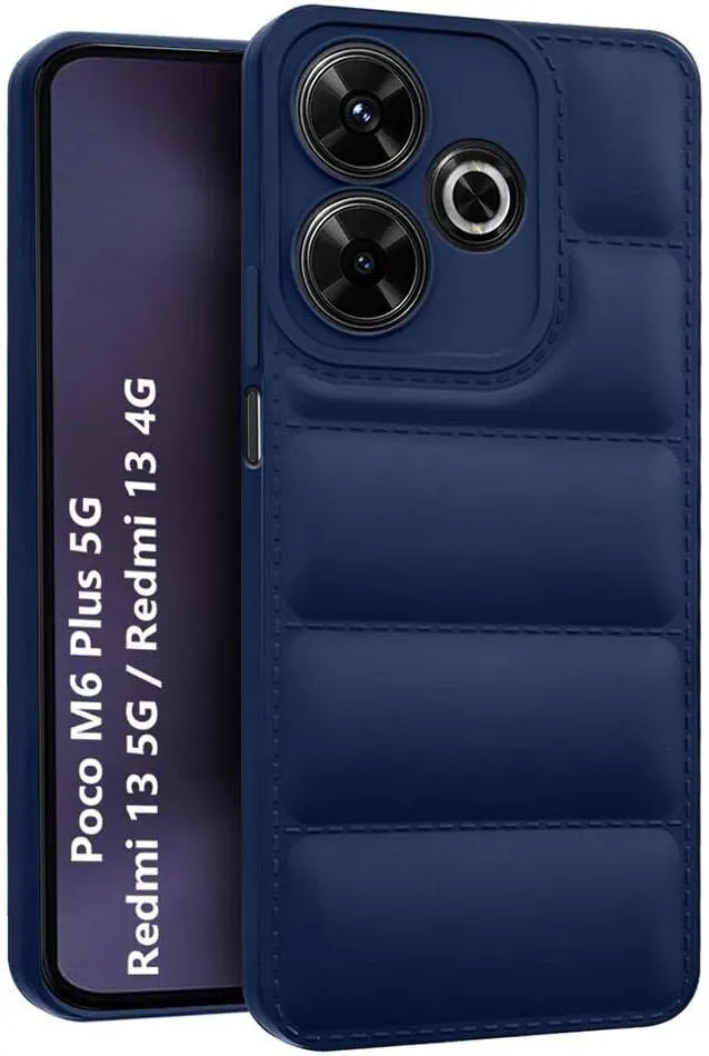 Micvir Back Cover for POCO M6 Plus 5G (Blue, Camera Bump Protector, Pack of: 1)