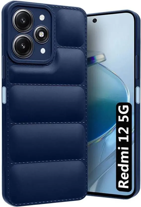 Micvir Back Cover for Redmi 12 5G (Blue, Camera Bump Protector, Plastic, Silicon, Pack of: 1)