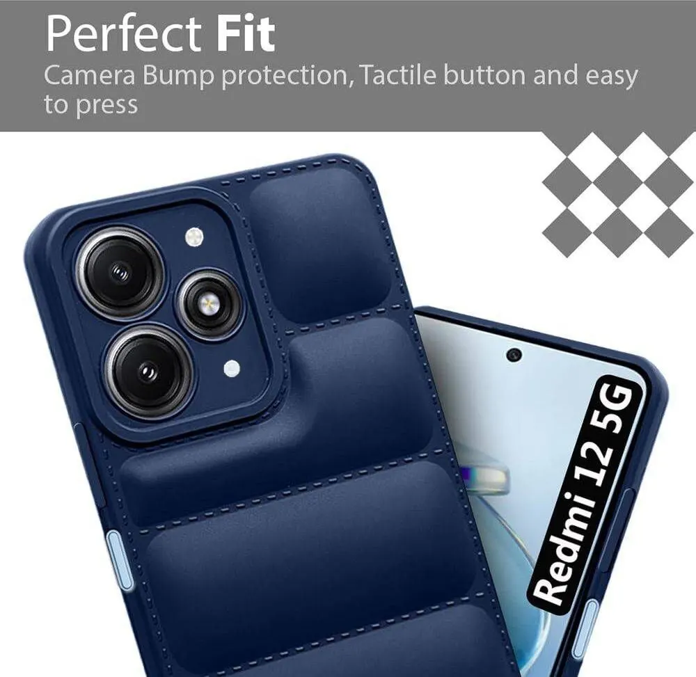 Micvir Back Cover for Redmi 12 5G (Blue, Camera Bump Protector, Plastic, Silicon, Pack of: 1) — image 3 of 4