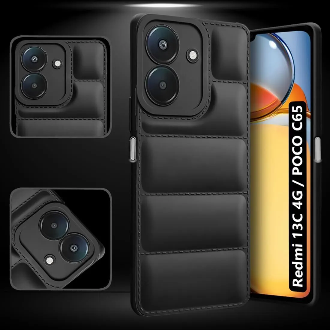 Micvir Back Cover for Redmi 13C 4G (Black, Camera Bump Protector, Plastic, Silicon, Pack of: 1) — image 4 of 5