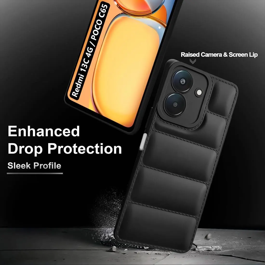 Micvir Back Cover for Redmi 13C 4G (Black, Camera Bump Protector, Plastic, Silicon, Pack of: 1) — image 5 of 5