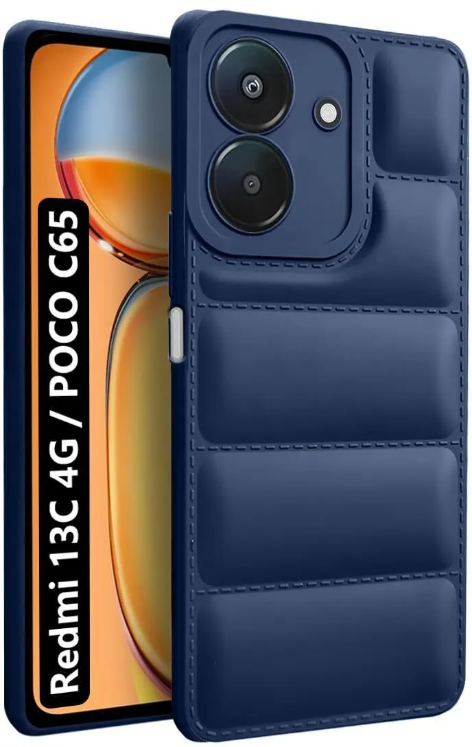 Micvir Back Cover for Redmi 13C 4G (Blue, Camera Bump Protector, Plastic, Silicon, Pack of: 1)