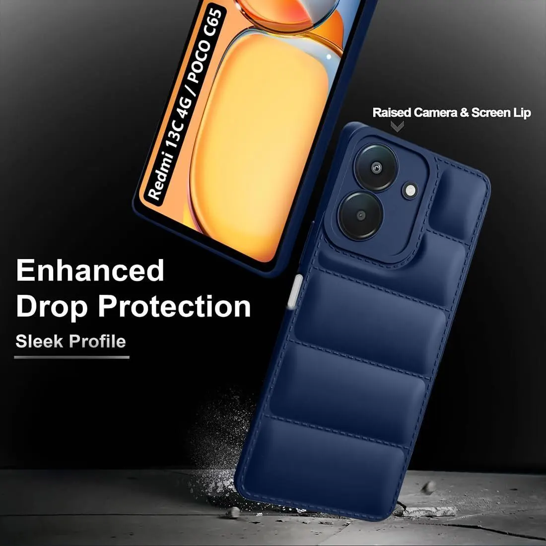 Micvir Back Cover for Redmi 13C 4G (Blue, Camera Bump Protector, Plastic, Silicon, Pack of: 1) — image 5 of 5