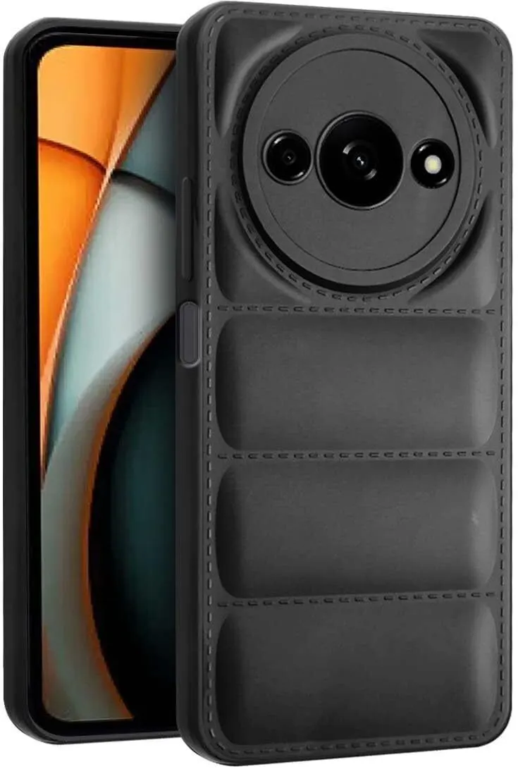 Micvir Back Cover for Redmi A3 (Black, Camera Bump Protector, Plastic, Silicon, Pack of: 1)