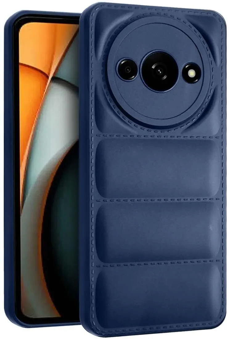 Micvir Back Cover for Redmi A3 (Blue, Camera Bump Protector, Plastic, Silicon, Pack of: 1)