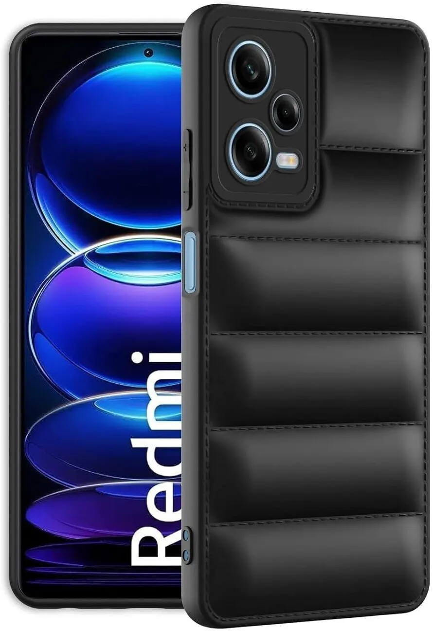 Micvir Back Cover for Redmi Note 12 5G (Black, Camera Bump Protector, Plastic, Silicon, Pack of: 1)