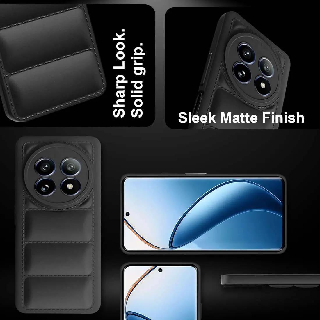 Micvir Back Cover for Realme 12 5G (Black, Camera Bump Protector, Plastic, Silicon, Pack of: 1) — image 4 of 5