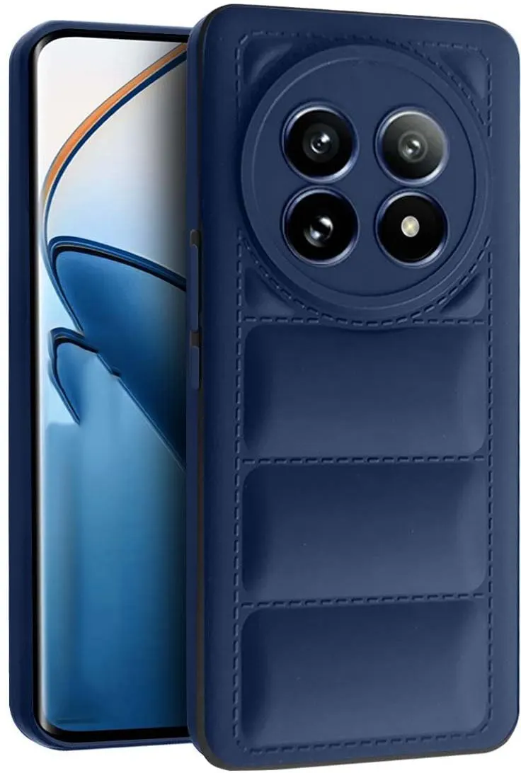 Micvir Back Cover for Realme 12 5G (Blue, Camera Bump Protector, Plastic, Silicon, Pack of: 1)