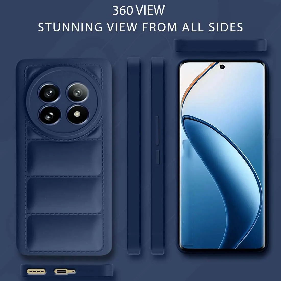 Micvir Back Cover for Realme 12 5G (Blue, Camera Bump Protector, Plastic, Silicon, Pack of: 1) — image 5 of 5