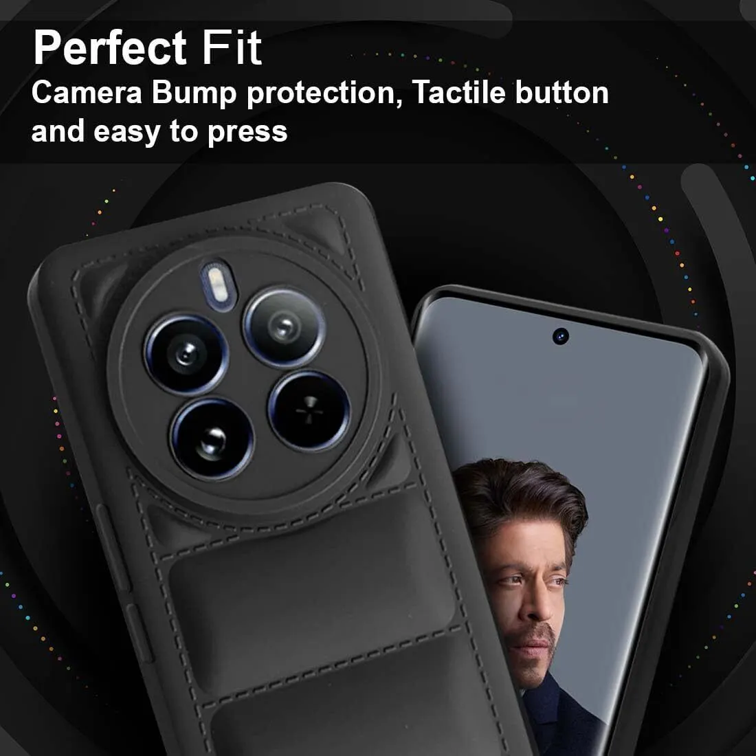 Micvir Back Cover for Realme 12 Plus 5G (Black, Camera Bump Protector, Plastic, Silicon, Pack of: 1) — image 3 of 5