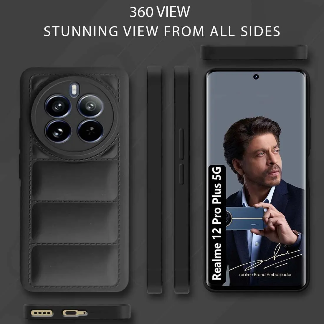 Micvir Back Cover for Realme 12 Plus 5G (Black, Camera Bump Protector, Plastic, Silicon, Pack of: 1) — image 5 of 5
