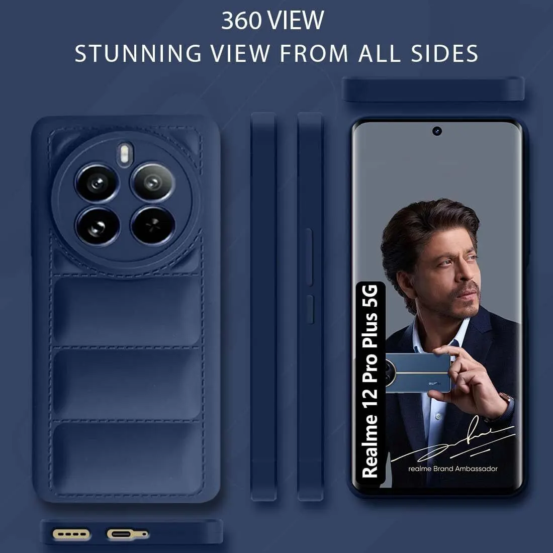 Micvir Back Cover for Realme 12 Plus 5G (Blue, Camera Bump Protector, Plastic, Silicon, Pack of: 1) — image 5 of 5