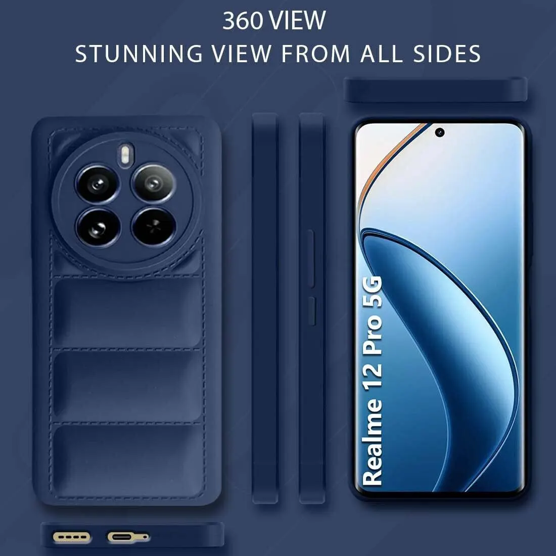 Micvir Back Cover for Realme 12 Pro 5G (Blue, Camera Bump Protector, Plastic, Silicon, Pack of: 1) — image 4 of 4