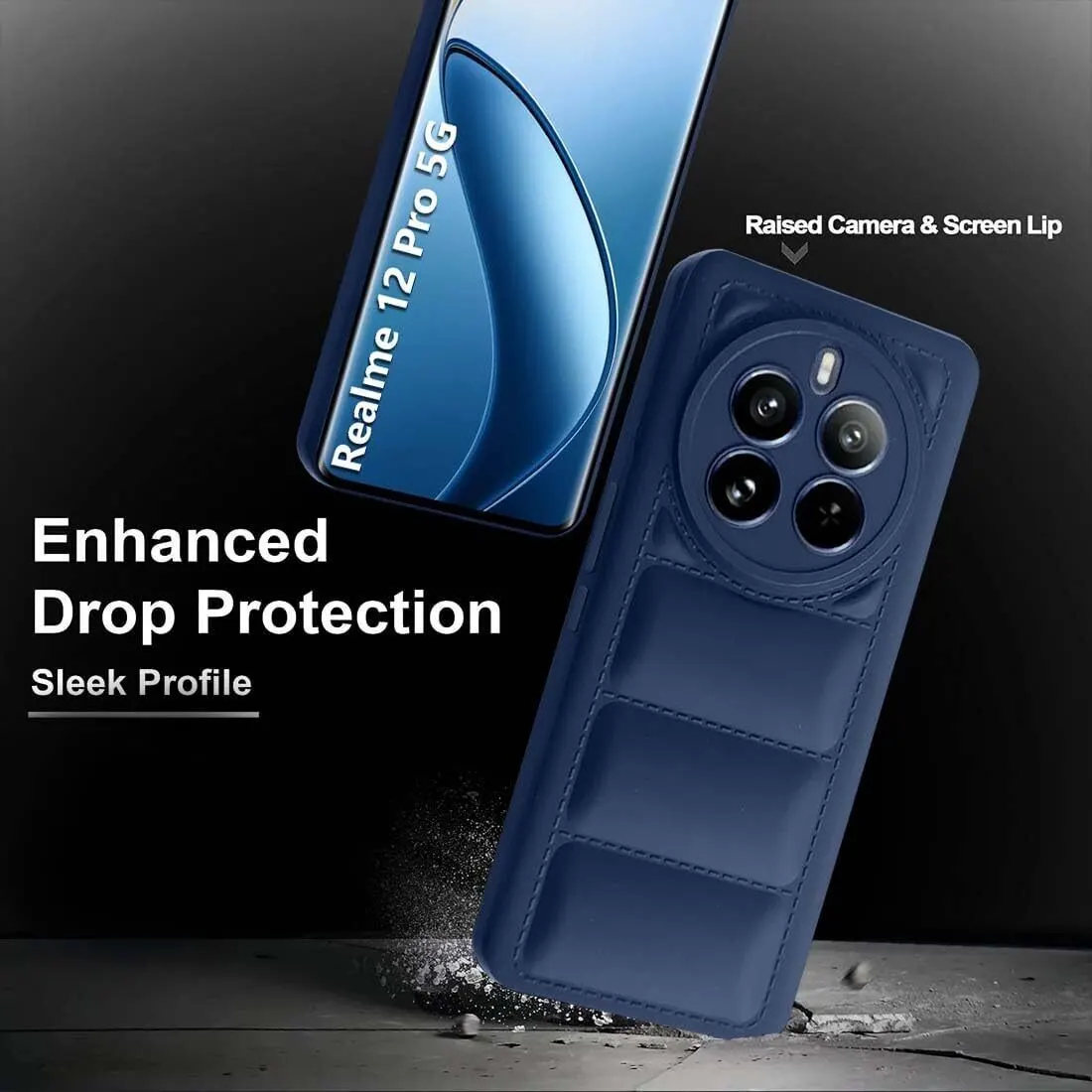 Micvir Back Cover for Realme 12 Pro Plus 5G (Blue, Camera Bump Protector, Plastic, Silicon, Pack of: 1) — image 2 of 4