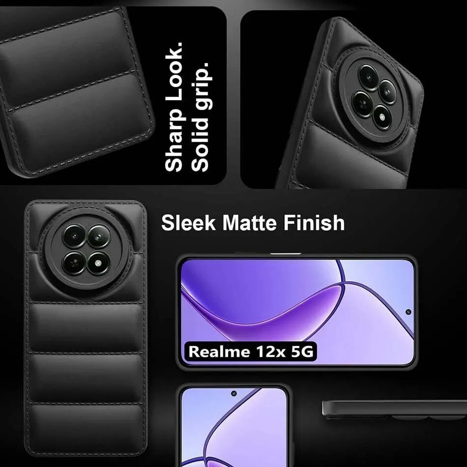 Micvir Back Cover for Realme 12x 5G (Black, Camera Bump Protector, Pack of: 1) — image 4 of 5