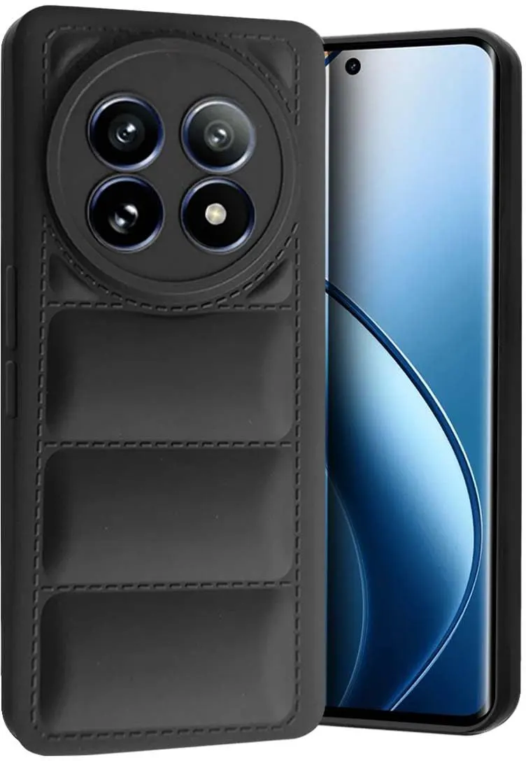 Micvir Back Cover for Realme 13 Pro 5G (Black, Camera Bump Protector, Plastic, Silicon, Pack of: 1)