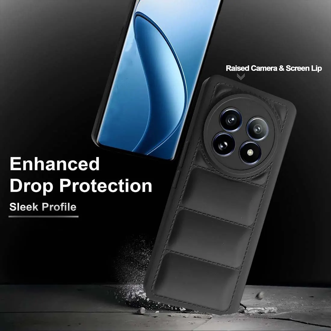 Micvir Back Cover for Realme 13 Pro 5G (Black, Camera Bump Protector, Plastic, Silicon, Pack of: 1) — image 3 of 5