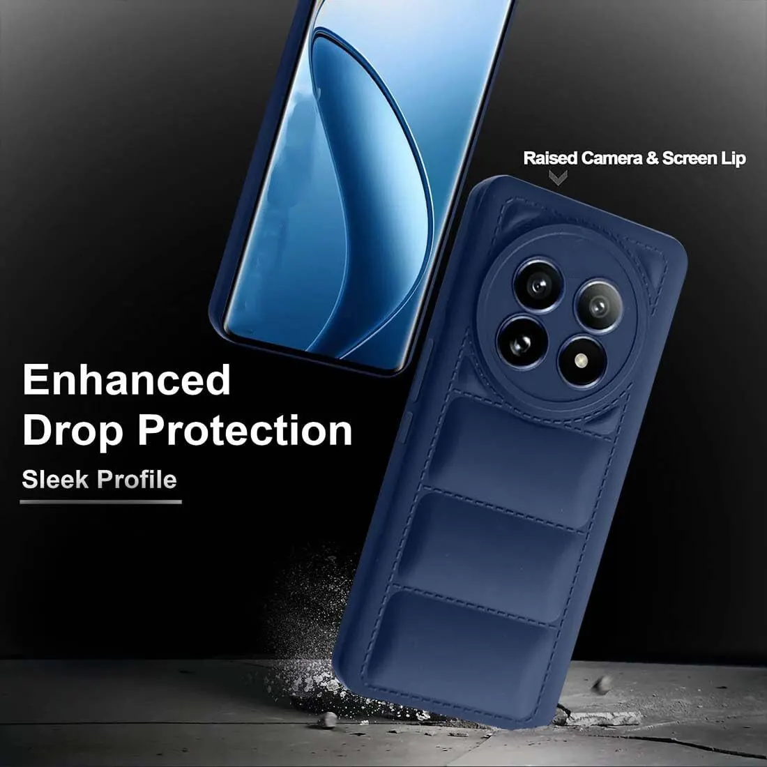 Micvir Back Cover for Realme C65 5G (Blue, Camera Bump Protector, Plastic, Silicon, Pack of: 1) — image 2 of 5