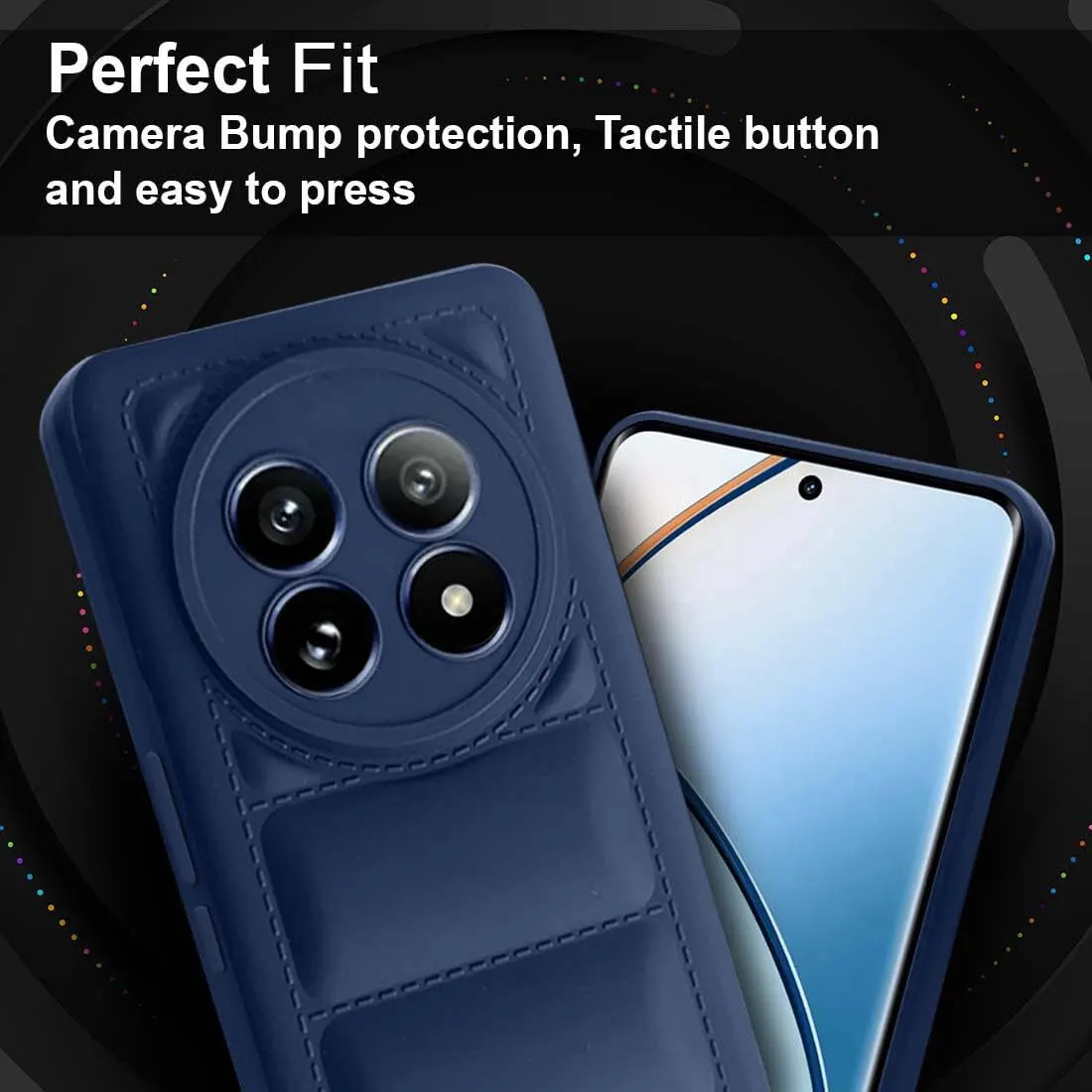 Micvir Back Cover for Realme C65 5G (Blue, Camera Bump Protector, Plastic, Silicon, Pack of: 1) — image 3 of 5