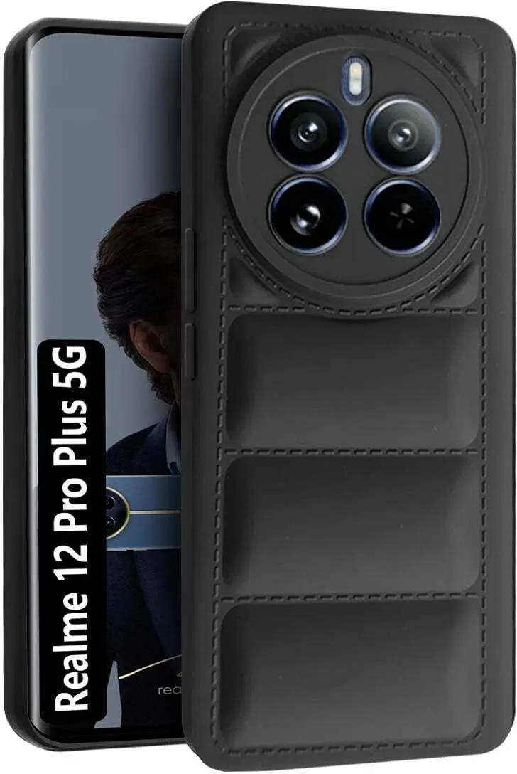 Micvir Back Cover for Realme Narzo 70 Pro 5G (Black, Camera Bump Protector, Plastic, Silicon, Pack of: 1)