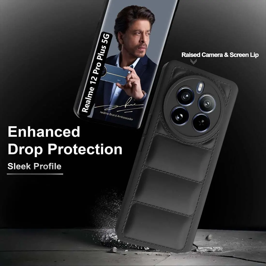 Micvir Back Cover for Realme Narzo 70 Pro 5G (Black, Camera Bump Protector, Plastic, Silicon, Pack of: 1) — image 2 of 5