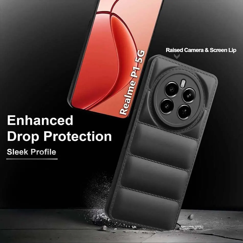 Micvir Back Cover for realme P1 5G (Black, Camera Bump Protector, Plastic, Silicon, Pack of: 1) — image 2 of 5