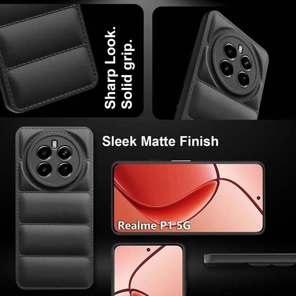 Micvir Back Cover for Realme P1 Pro 5G (Black, Camera Bump Protector, Plastic, Silicon, Pack of: 1) — image 4 of 5