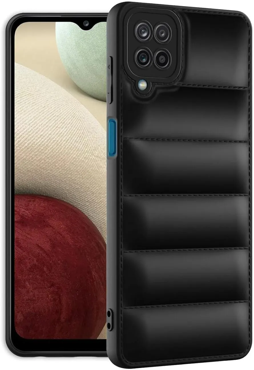 Micvir Back Cover for Samsung Galaxy A12 (Black, Camera Bump Protector, Pack of: 1)