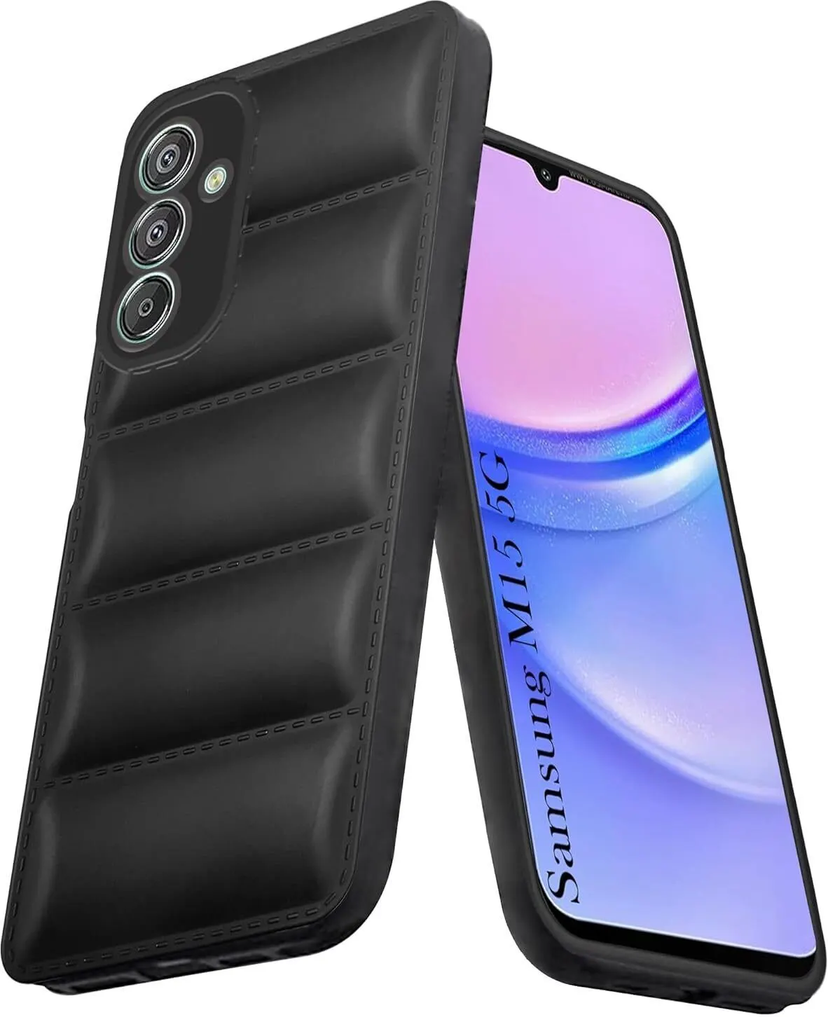 Micvir Back Cover for Samsung Galaxy M15 5G (Black, Camera Bump Protector, Pack of: 1)