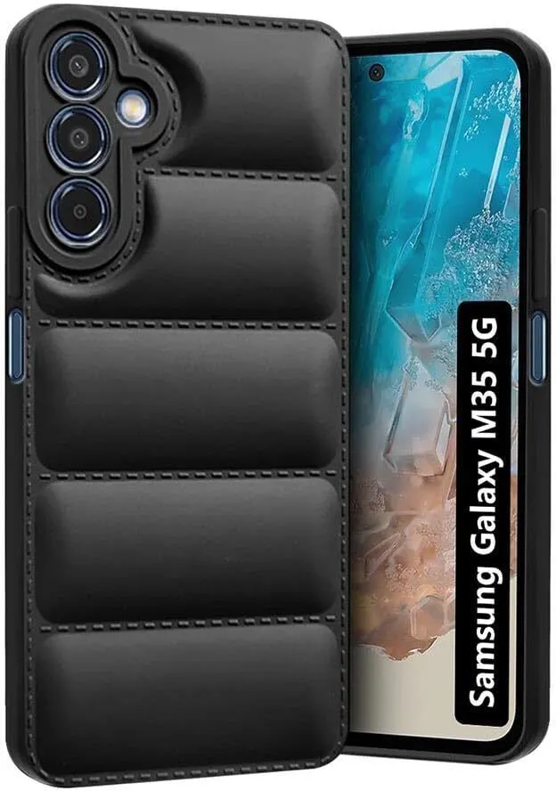 Micvir Back Cover for SAMSUNG Galaxy M35 5G (Black, Camera Bump Protector, Plastic, Silicon, Pack of: 1)
