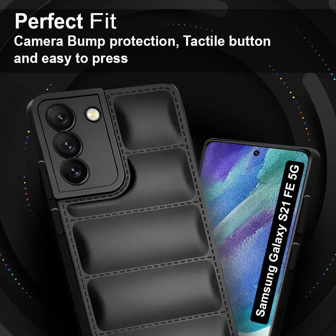 Micvir Back Cover for Samsung Galaxy S21 FE 5G (Black, Camera Bump Protector, Plastic, Silicon, Pack of: 1) — image 2 of 5