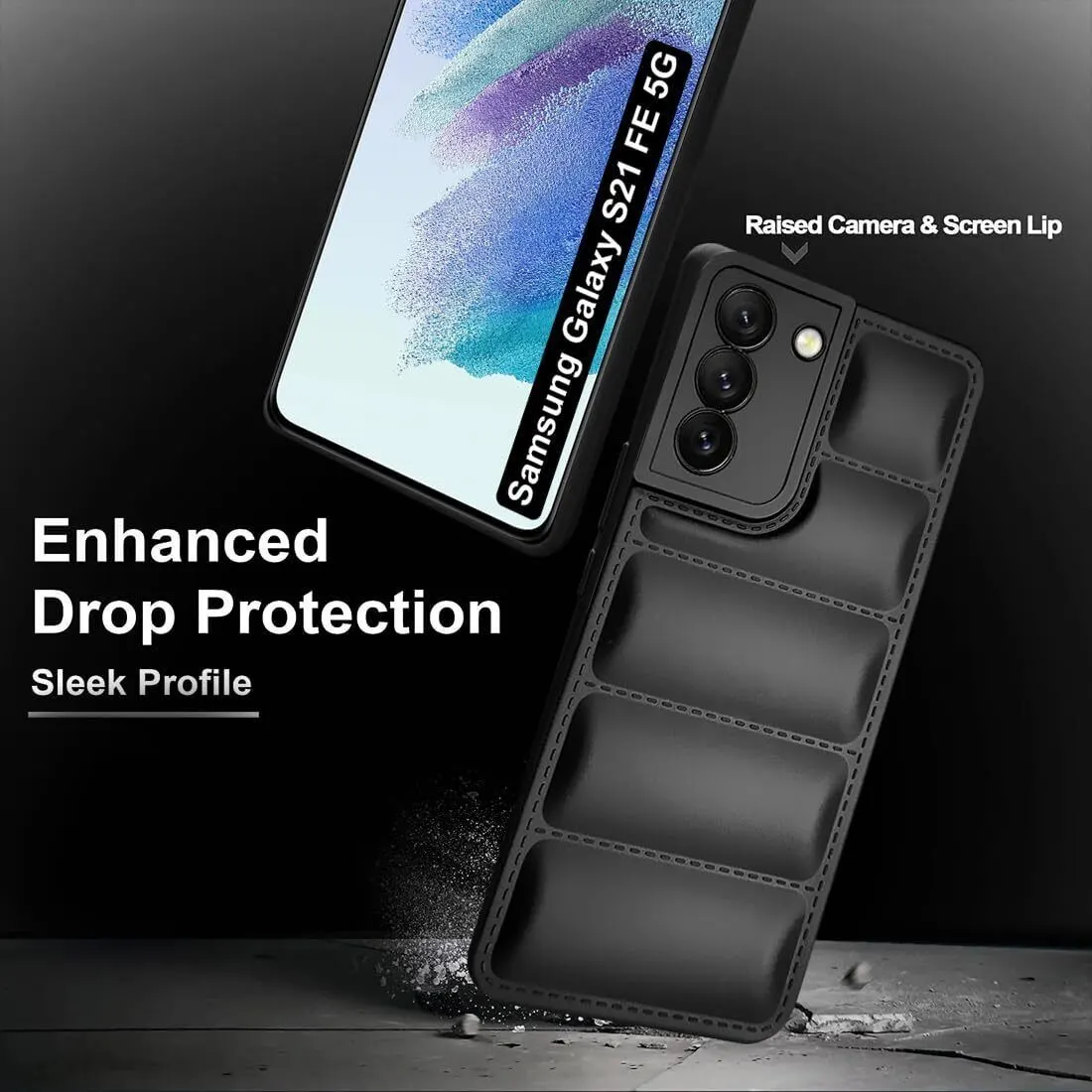 Micvir Back Cover for Samsung Galaxy S21 FE 5G (Black, Camera Bump Protector, Plastic, Silicon, Pack of: 1) — image 5 of 5